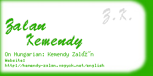 zalan kemendy business card